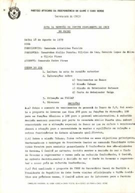 Ata da reunião do Comité Permanente do CNCV, de 18 de agosto de 1979