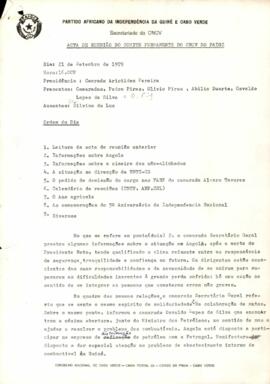 Ata da reunião do Comité Permanente do CNCV do PAIGC, de 21 setembro de 1979