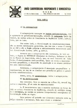 Breves considerações sobre o "Anteprojeto de Constituição de Cabo Verde (versão 0) apresentado em março 1992,  pelo MPD