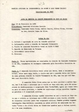 Ata n° 02, da reunião do Comité Permanente do CNCV, de 29 de fevereiro de 1980