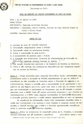 Ata da reunião do Comité Permanente do CNCV, de 21 de agosto de 1979