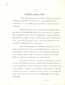 Relatório do CEL apresentado ao CSL, de 27 a 31 de agosto de 1976: 5ª Parte - Relações Partido-Estado