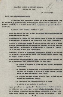 Relatório  sucinto da situação geral da ilha da Boa Vista