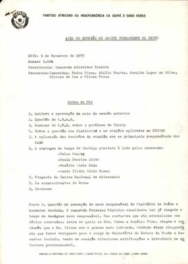 Ata de reunião do Comité Permanente do CNCV, de 9 de novembro de 1979