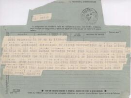 Telegrama de refugiados políticos portugueses em Argel