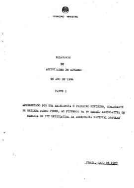 Relatório de atividade do Governo, apresentado pelo Primeiro-Ministro Pedro Pires ao Plenário da 3ª sessão Legislativa ordinária da III Legislatura da Assembleia Nacional Popular, Parte I