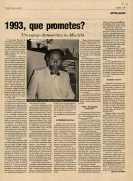 1993, Que prometes? Um espaço democrático no Mindelo. In jornal "A Semana"