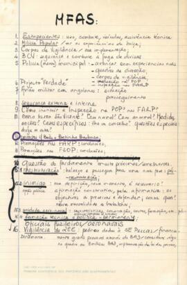 Notas manuscritas sobre segurança