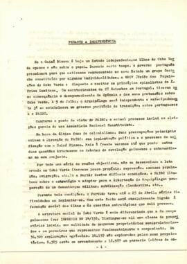 Perante a independência de C. Gabriel. In: Inprecor", nº 23 de 17.4.75 - Revista IV Internacional - Bruxelas