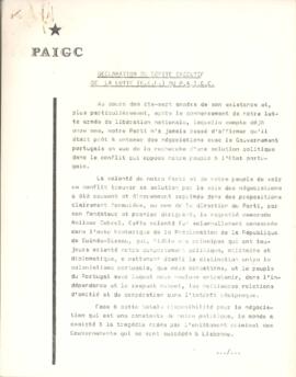 Déclaration do Comité Executif de la Lutte (CEL) du PAIGC