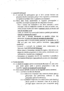 Relatório da Comissão Nacional para as questões eleitorais