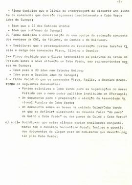 Ata da reunião da Comissão Nacional de Cabo Verde,  Conacri, 10 maio 1974