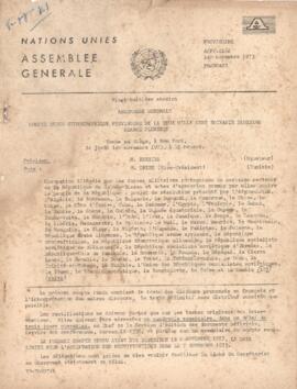 Vingt-huitième session Assemblée général: Compte rendu stenographique provisoire de la deux mille cent soixante deuxième séance plenière, tenu au siège, à New York, le jeudi 1er novembre 1973, à 15 heures.