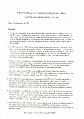 Fórum para a democracia 1997-1998