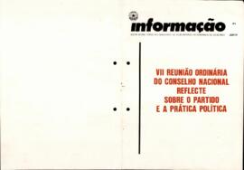 Boletim Informação nº 3, de julho 87: VII reunião ordinária do Conselho Nacional reflete sobre o partido e a prática política