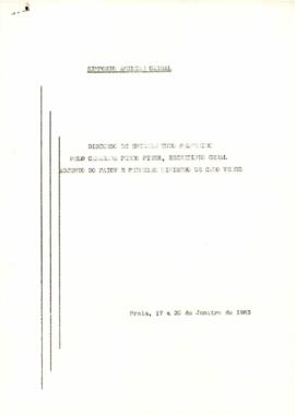 Simpósio Amílcar Cabral:  Discurso de encerramento proferido pela camarada Pedro Pires, Secretário Geral Adjunto do PAICV e Primeiro-Ministro de Cabo Verde