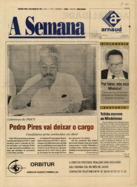 Liderança do PAICV: Pedro Pires vai deixar o cargo. Candidatos serão conhecidos em Abril. In jornal "A Semana"
