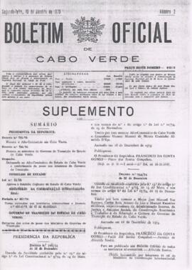 Boletim Oficial, nº 2, de 13 de janeiro de 1975, relativo ao Governo de transição do Estado de Cabo