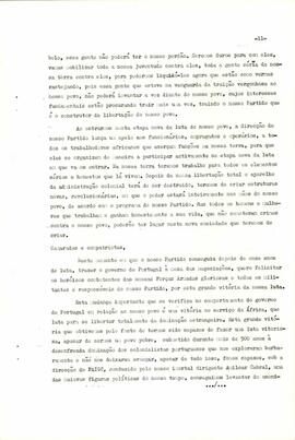 Mensagem dirigida ao nosso povo da Guiné e Cabo Verde, a todos os nossos combatentes e compatriotas, pelo Secretário Adjunto do PAIGC e Presidente do Conselho de Estado, camarada Luís Cabral, por ocasião da abertura das negociações do nosso Partido com o Governo Português