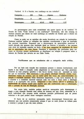 Sondagem realizada em novembro de 1988, por ocasião do III Congresso do PAICV, por Guy Massart