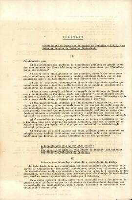 Circular relativa à constituição da Junta dos Delegados de Trabalho ( J. D. T. )