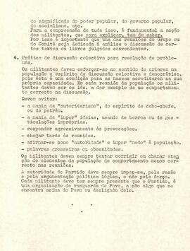 Direção Regional de Santiago. Da organização dos Grupos de Base e Comités de subúrbio ou de localidade