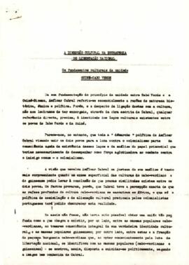 Simpósio Amílcar Cabral: A dimensão cultural na estratégia de libertação nacional, os fundamento culturais da unidade Guiné e Cabo Verde