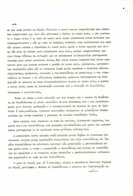 Mensagem do Secretário Geral PAIGC, camarada Aristides Pereira, por ocasião do 15° aniversário do massacre do Pidjiguiti