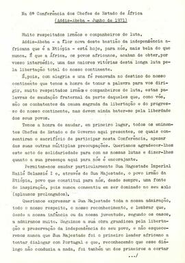 Discurso proferido por Amílcar Cabral em Adis-Abeba (Junho 1971) e perante o Conselho de Segurança da ONU (Fev.1972)