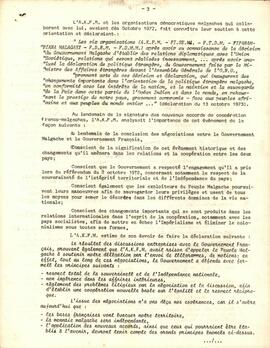 Note sur la situation à Madagascar présenté par le "Parti du Congrès de l'Indépendance de Madagascar"