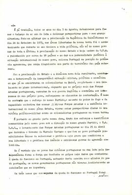 Mensagem do Secretário Geral PAIGC, camarada Aristides Pereira, por ocasião do 15° aniversário do massacre do Pidjiguiti