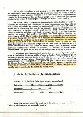 Sondagem realizada em novembro de 1988, por ocasião do III Congresso do PAICV, por Guy Massart