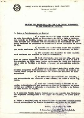 Relação das principais decisões do Comité Permanente na sua reunião de 16.05.97