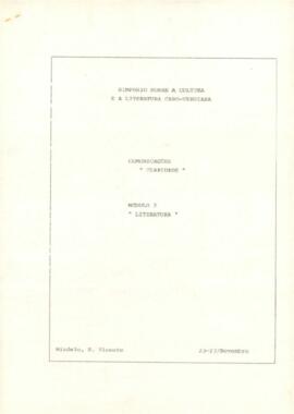 Simpósio sobre a cultura e a literatura cabo-verdiana: A cidade do Mindelo na ficção de António Aurélio Goncalves, por Manuel Brito Semedo