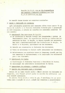 Reunião da C. O. I. com os primeiros responsáveis das Regiões e Sectores Autónomos, nos dias 8 e 9 de fevereiro de 1977