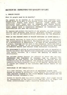 ANC Policy Guidelines for a Democratic South Africa: Draft for Discussion