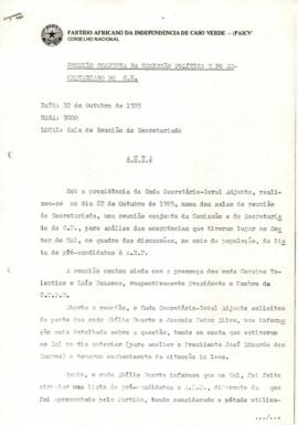 Ata conjunta da reunião da Comissão Política e do Secretariado do CN