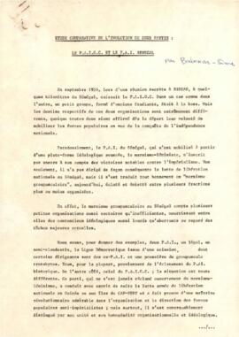 Simpósio Amílcar Cabral:  Étude comparative de l’évolution de deux partis: le P.A.I.G.C. et le P.A.I. Sénégal, par Babakar-Sime