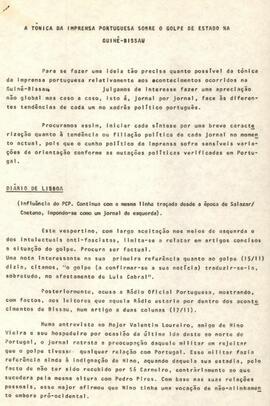 A tónica da imprensa portuguesa sobre o Golpe de Estado na Guiné-Bissau