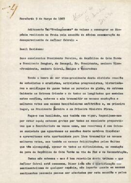 Simpósio Amílcar Cabral: Alocução de Basil Davidson