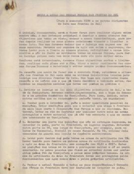 Sobre a ação das nossa forças nas Frentes do Sul. Para o camarada Nino e os outros dirigentes da luta nas frentes do Sul