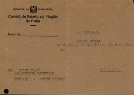 Envelope de uma carta enviada ao Primeiro-Ministro de Cabo Verde, Pedro Pires pelo Camarada Quemo Mané, Presidente Regional Quinara