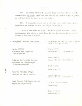 Anexo ao protocolo de acordo entre o Governo Português e o Partido Africano da Independência da Guiné e de Cabo Verde