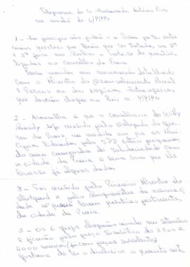 Nota manuscrita relativa ao telefonema do Embaixador na Alemanha, António Pires