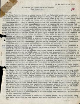 Carta de Amílcar Cabral aos camaradas do Comité de Coordenação de Lisboa do PAIGC