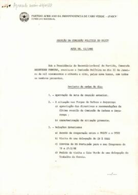 Ata nº 2/88 da reunião da Comissão Política do PAICV