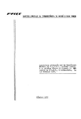 Allocution prononcé par le Secrétaire Général du PAIGC,  Amílcar Cabral à la 1632 ème séance du Conseil de Sécurité de l’ONU, à Addis-Abeba, le 1er février 1972