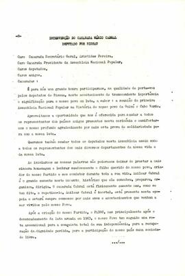 Intervenção de Mário Cabral, deputado por Bissau